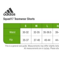 Adidas Youth Soccer Shorts Size Chart