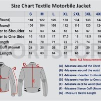 Bike Jacket Size Chart