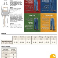 Carhartt Size Chart Mens Pants
