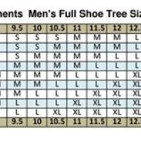 Cedar Elements Shoe Tree Size Chart