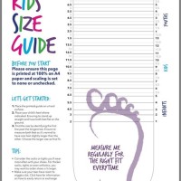Child Foot Size Chart Printable