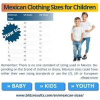 Children S Clothing Size Conversion Chart Mexico To Us