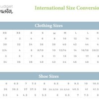 Clothes Size Conversion Chart Trousers
