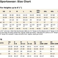 Columbia Wear Size Chart