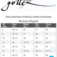 Gottex Swimwear Size Chart