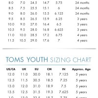 Infant Toms Size Chart
