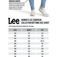 Jeans Size Chart Women S Lee