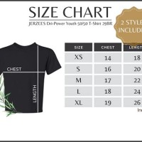Jerzees T Shirts Size Chart