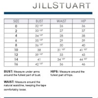 Jill Stuart Dress Size Chart