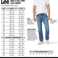 Male Jeans Size Chart