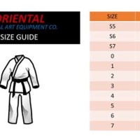 Martial Arts Pants Size Chart