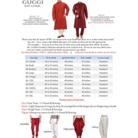 Men S Indian Clothing Size Chart