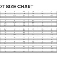 Mens Ski Boot Size Chart Mm