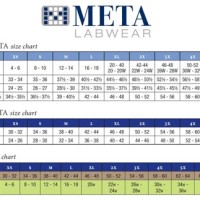 Meta Labwear Size Chart