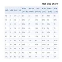 Msk Dresses Size Chart