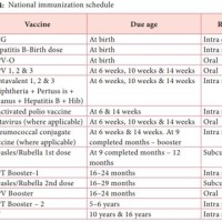 National Immunisation Schedule Chart