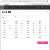 Pink Bra Size Chart