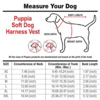 Puppia Soft Dog Harness Vest Size Chart