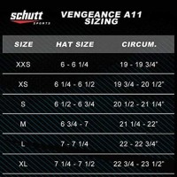 Schutt Youth Helmet Size Chart