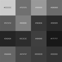 Shades Of Grey Color Chart Hex