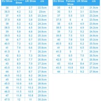 Shimano Womens Cycling Shoe Size Chart