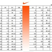 Size Chart For Shoes Nike