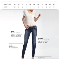 Size Chart For Womens Jeans