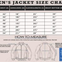 Size Chart Mens Jackets Conversion