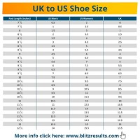 Size Chart Shoes Us To Uk