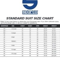 Sparco Race Suit Size Chart Uk