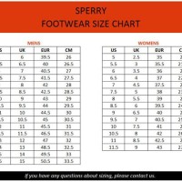 Sperry Men S Shoes Size Chart