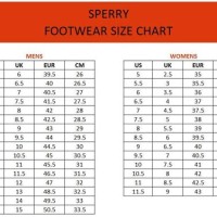 Sperry Mens Shoes Size Chart
