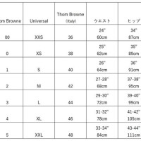 Thom Browne Size Chart