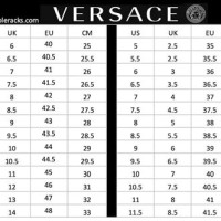 Versace Size Chart Mens Shirt
