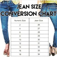 Womens Jeans Size Chart Conversion
