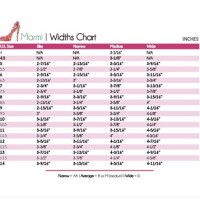Womens Wide Width Shoe Chart