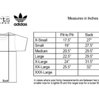 Adidas T Shirt Size Chart