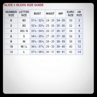 Alice And Olivia Dress Size Chart