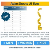 Asian Clothing Size Conversion Chart To Us