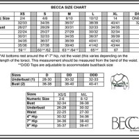 Becca Swimwear Size Chart
