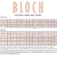 Bloch Ballet Shoe Size Chart