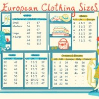 Clothes Size Conversion Chart Uk To European