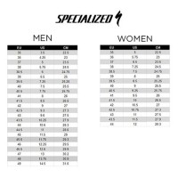 Cycling Shoe Size Chart Specialized