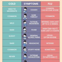 Difference Between Cold Flu Symptoms Chart