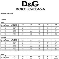 Dolce And Gabbana Womens Clothing Size Chart
