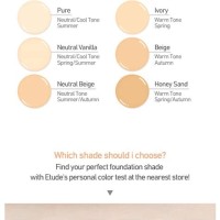 Etude House Foundation Color Chart
