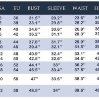 European Pants Size Conversion Chart
