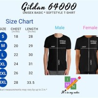 Gildan Uni T Shirt Size Chart