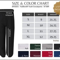 Jerzees Sweatpants Size Chart