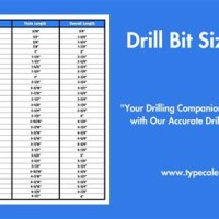 Lag Bolt Drill Bit Size Chart